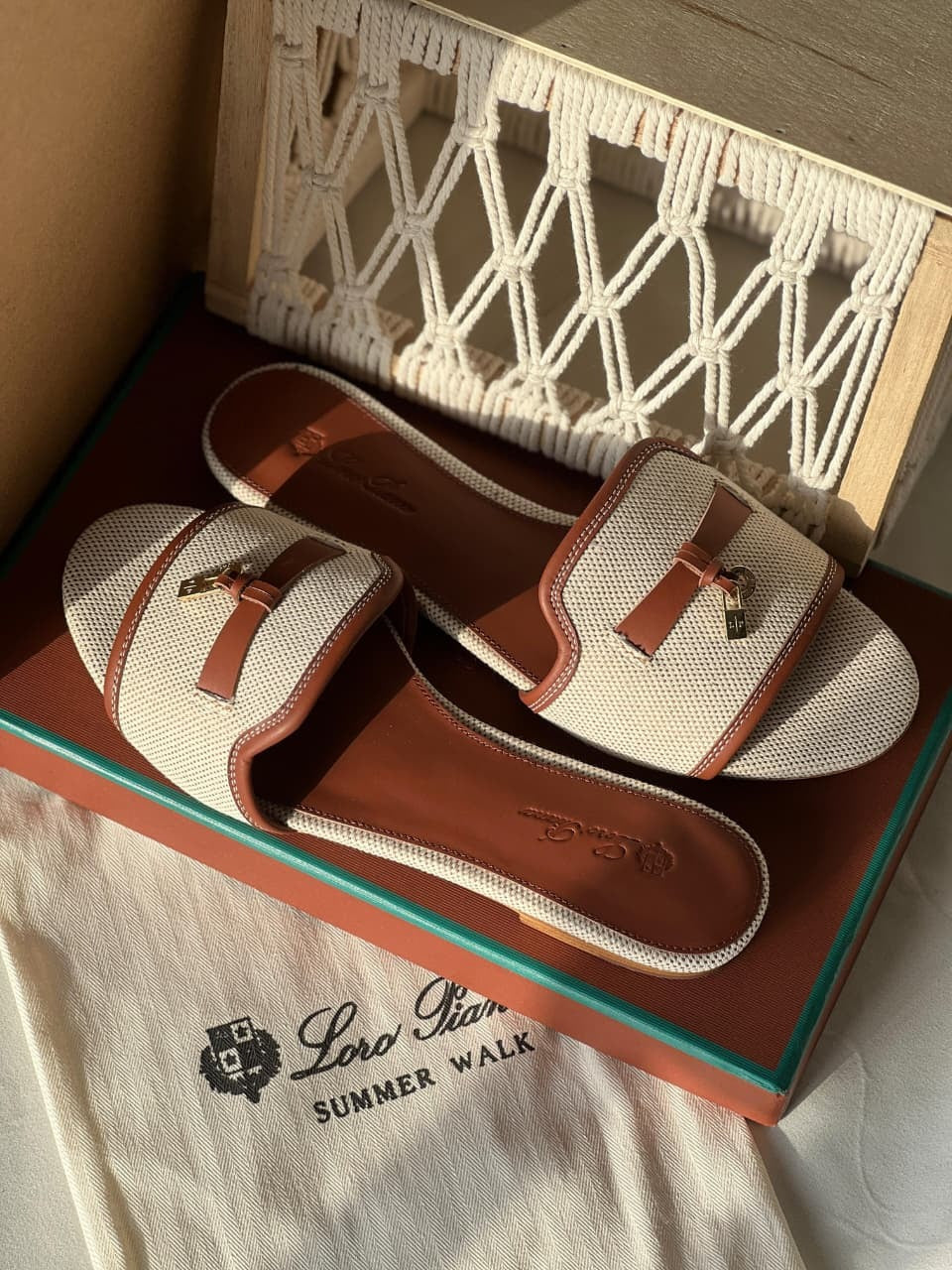 Loro Piana Brown Summer Charms Sandals